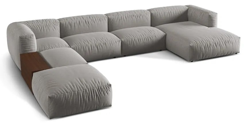 Colțar modular gri deschis (cu colț pe partea stângă /în formă de "U") Martina – Micadoni Home