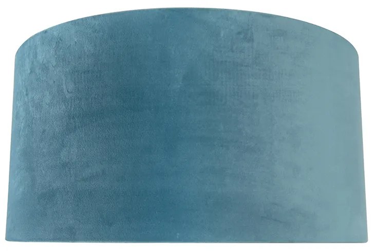 Abajur din catifea albastră 50/50/25 cu interior auriu