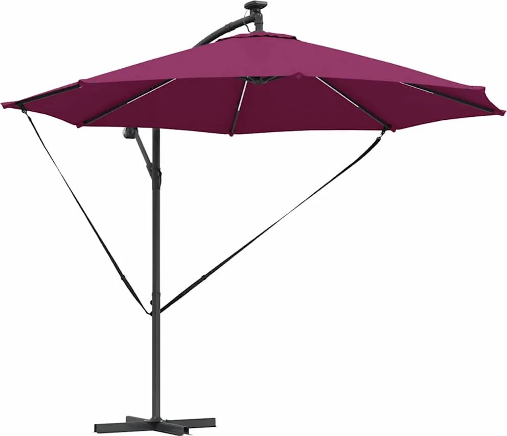 vidaXL Umbrelă de soare Roșu Bordeaux 294 x 294 x 248 cm