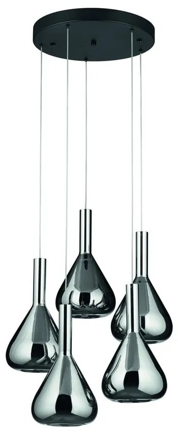 Lustră neagră LED cu abajur din sticlă ø 55 cm Cipera – CINQUE