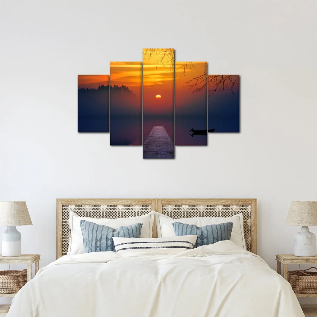 Tablou cu podul în apus de soare (150x105 cm)