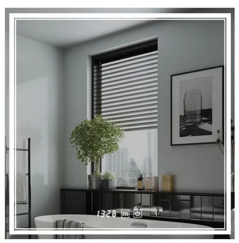 IREDA Oglindă de baie cu iluminare LED, 80 x 80 cm