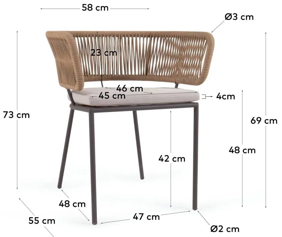 Scaun de grădină Kave Home Nadin