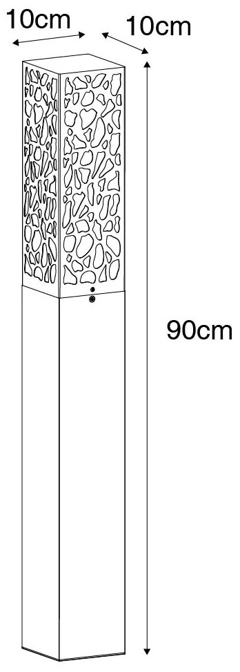 Stâlp modern pentru exterior negru 90 cm IP44 - Nicole