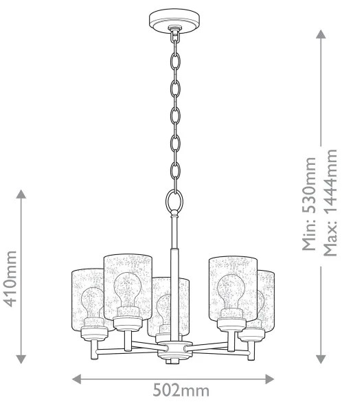 Lustră pe lanț Kichler KL-WINSLOW5-NBR WINSLOW 5xE27/60W/230V alamă