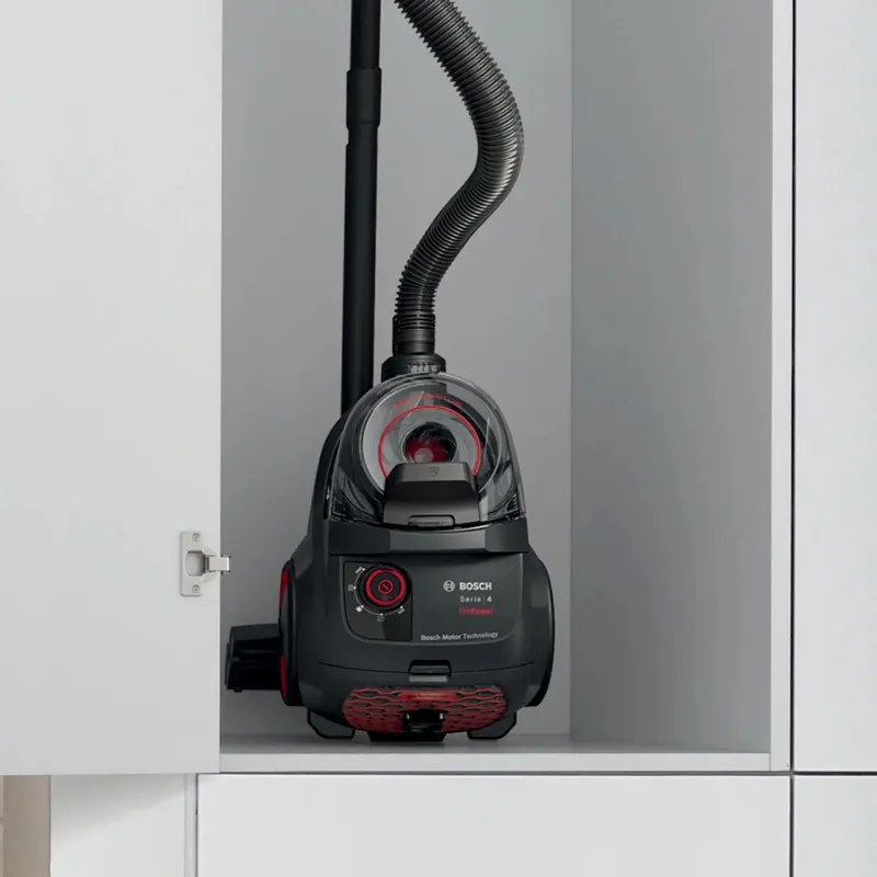 Aspirator fără sac Bosch BGS21POW2 ProPower Series 4, 750 W, 2 l, Power AirCycle, filtru HEPA, 78 dB, negru/roșu