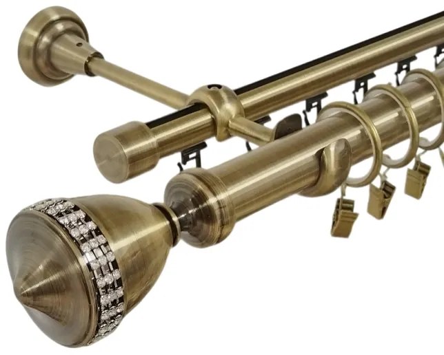 Galerie dubla Vienna, teava neteda si profil,grosime 25 si 19mm, aur antic (Alege marime: 120 cm)