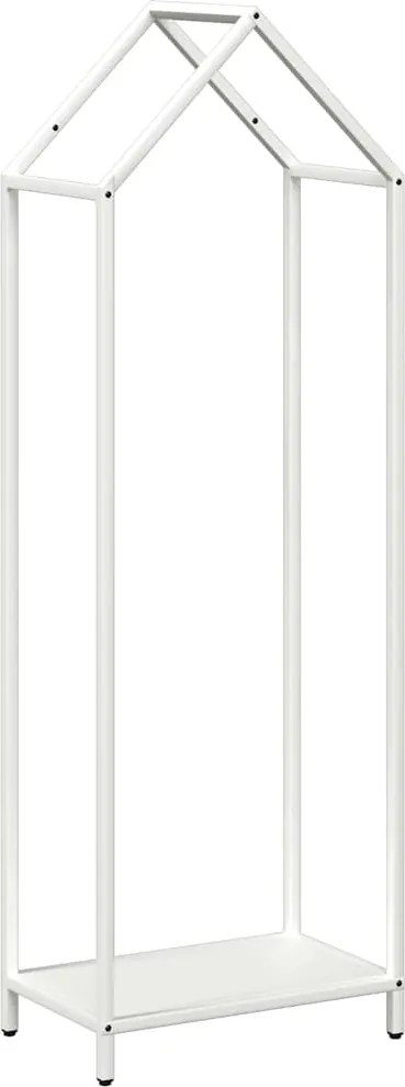 vidaXL Suport pentru lemne de foc alb 40x25x120cm Oțel laminat la rece