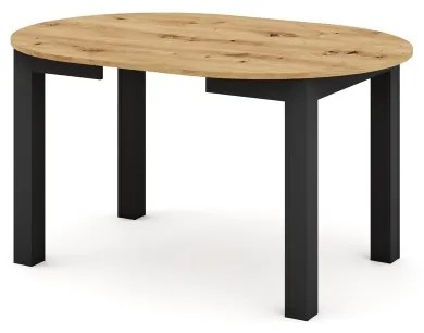 Masă de dining extensibilă WILY, stejar artisan/negru