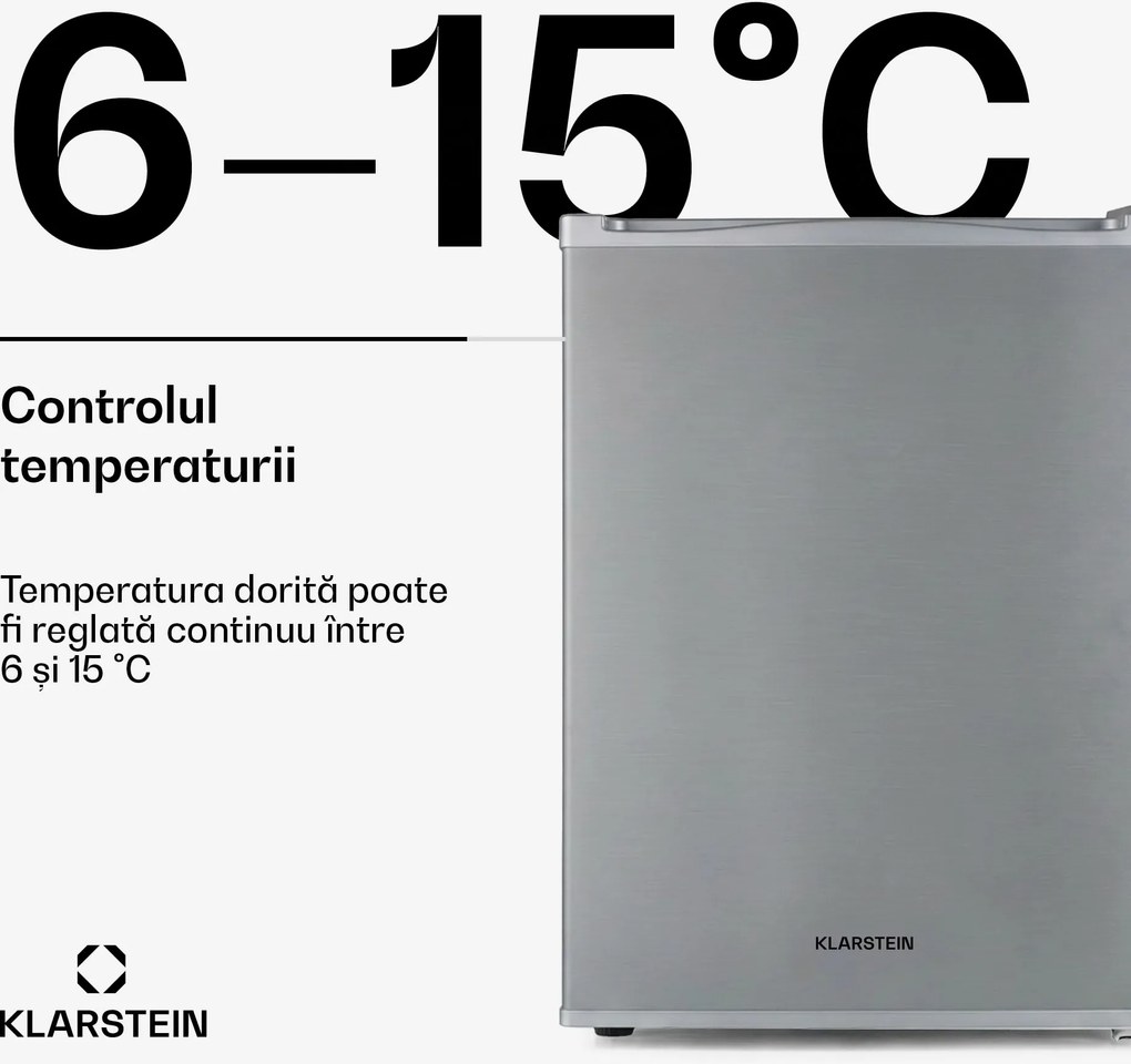 Klarstein Happy Hour 33, minibar, 33 l, 5 - 15 °C, clasa energetică G, silențios, 25 dB, lumină LED, alb