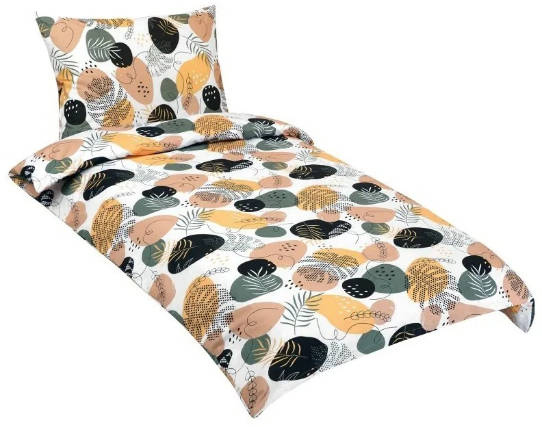 Lenjerie de pat din bumbac Bellatex Pebble mustar, 140 x 220 cm, 70 x 90 cm, 140 x 220 cm, 70 x 90 cm