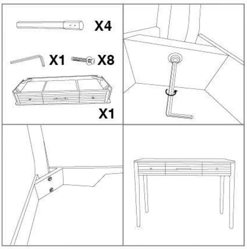 Consola, Matera, Mauro Ferretti, 107 x 37 x 80 cm, lemn frasin/lemn pin/MDF/fier, alb/maro