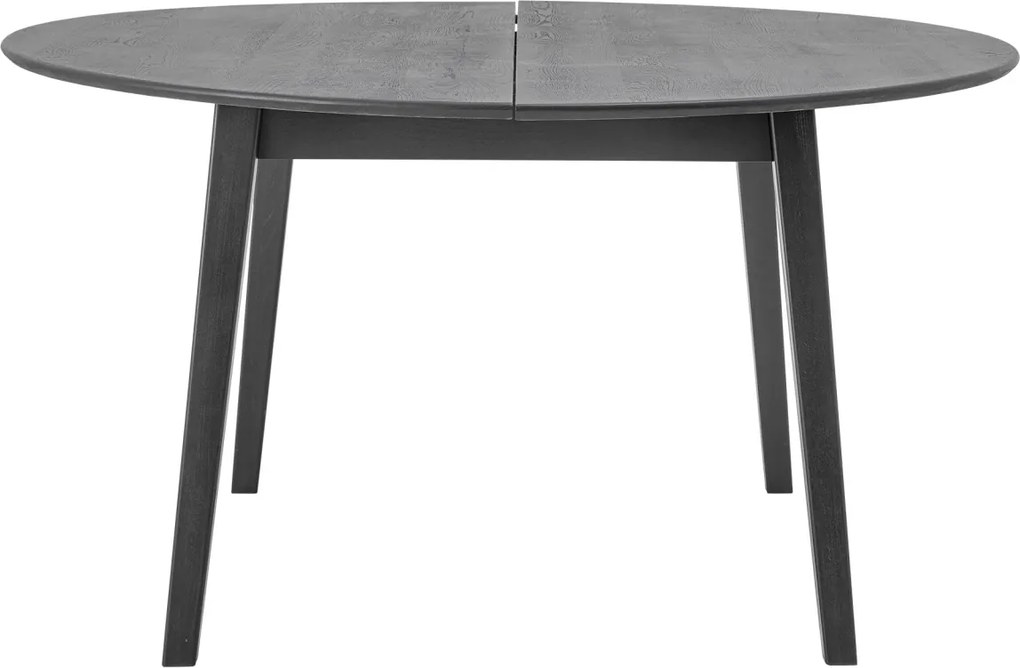 Masă dining rotundă din lemn masiv, negru, cu finisaj mat, 140x76 cm, „Peron"
