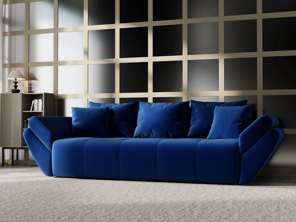 Canapea extensibilă dumonde cu ladă de depozitare si sezut confortabil din spuma high-density, Berlin Royal Blue 250x100 cm