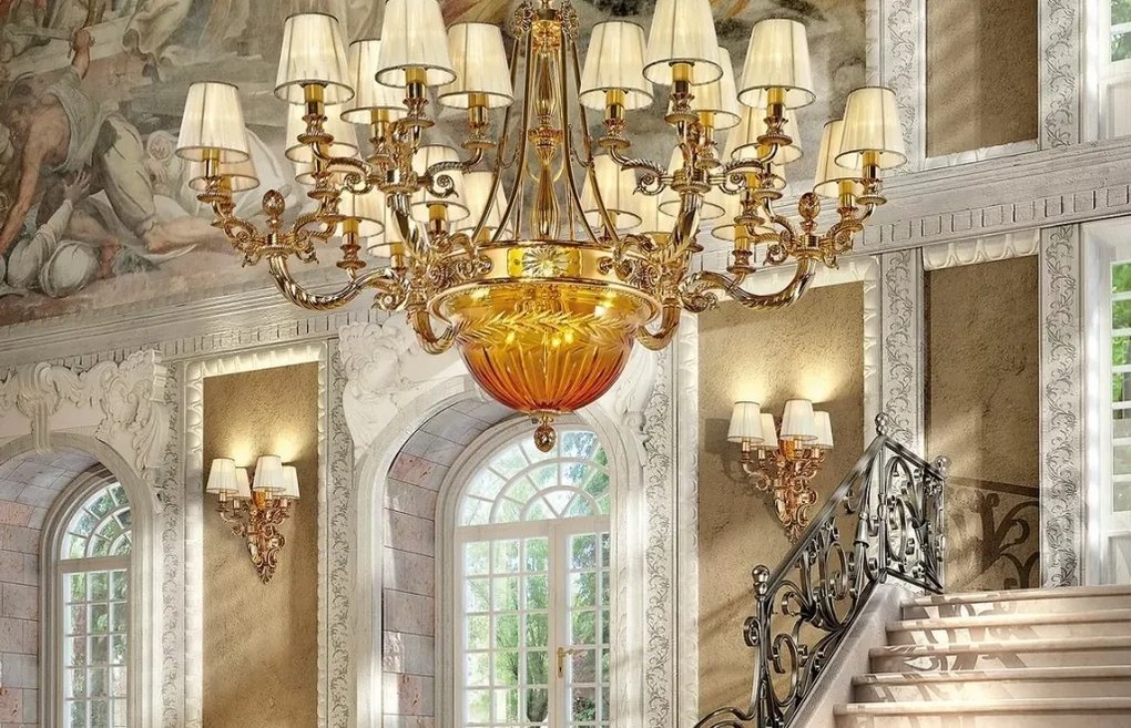 Aplica de perete clasica LUX realizata manual Amber