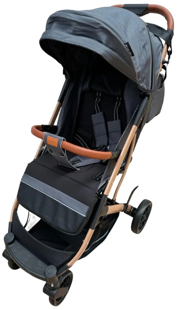Carucior sport cu functie de pliere tip troller, sezut reglabil, husa pentru picioare si geanta 6-36 luni, Gri - CPC-62-gri