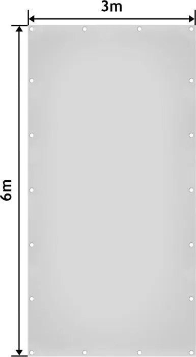 JAGO Prelata 650 g/m², ochiuri de aluminiu, alb, 3 x 6 m