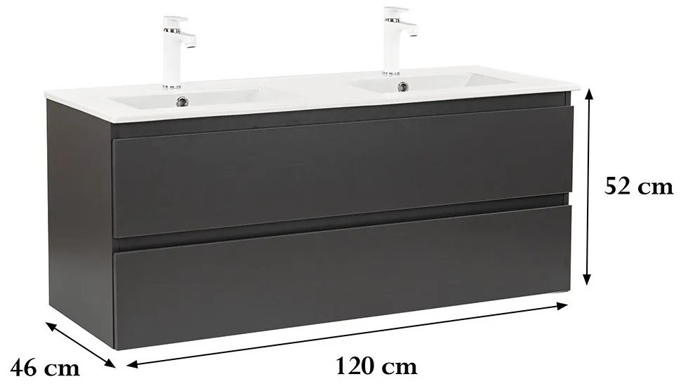 Dulap inferior Vario Forte 120 cu lavoar antracit-antracit