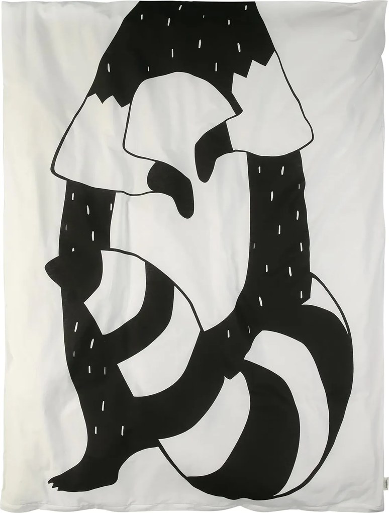 Lenjerie de pat din bumbac pentru patut RACCOON negru-alb Dimensiune lenjerie de pat: 40 x 60 cm | 100 x 135 cm
