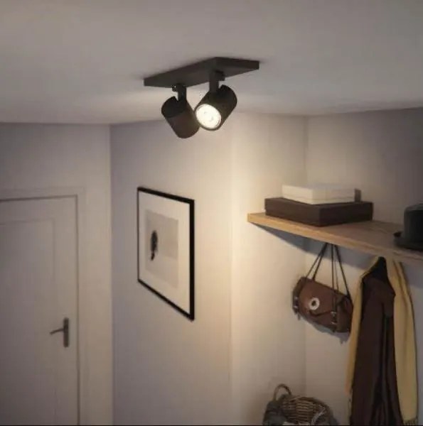 Philips - Spot LED RGBW reglabil RUNNER 2xGU10/6,5W/230V negru