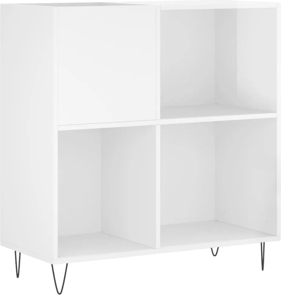 vidaXL Dulap de discuri alb extralucios 84,5x38x89 cm lemn compozit
