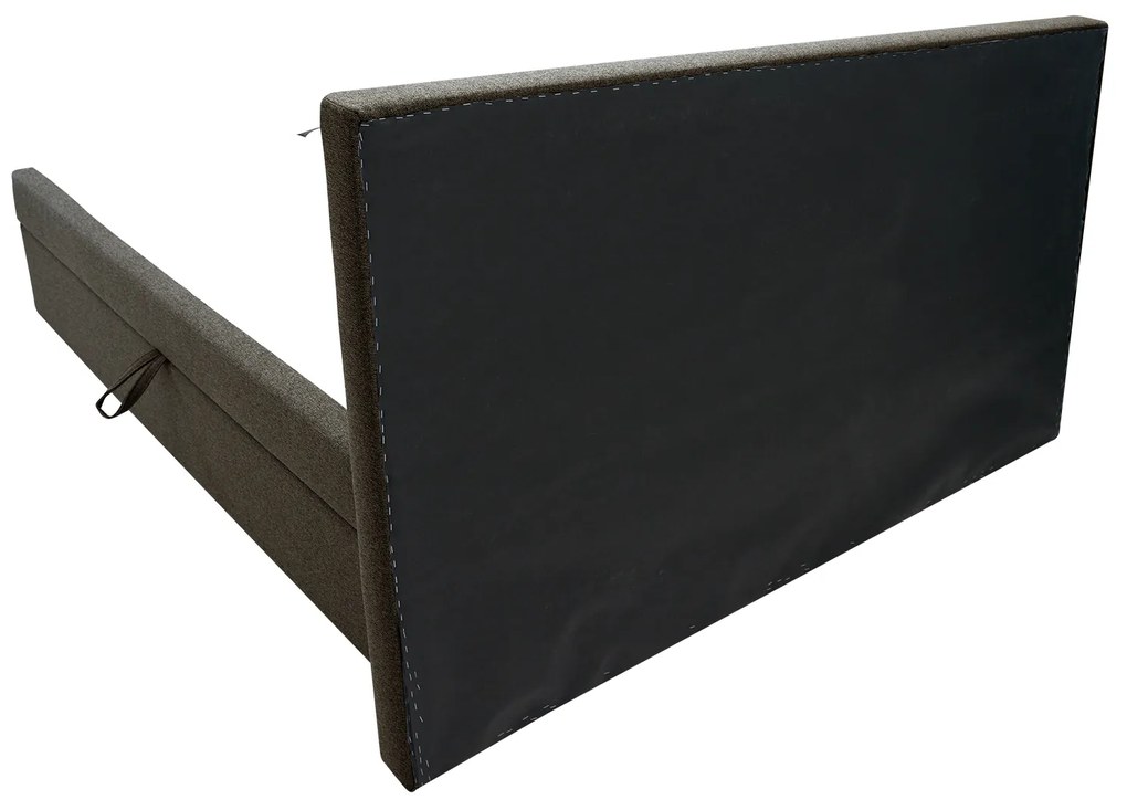 Pat matrimonial Boxspring 180 cm Revenant (maro) (cu somieră și saltea) (cu sp. depozitare). 1098560