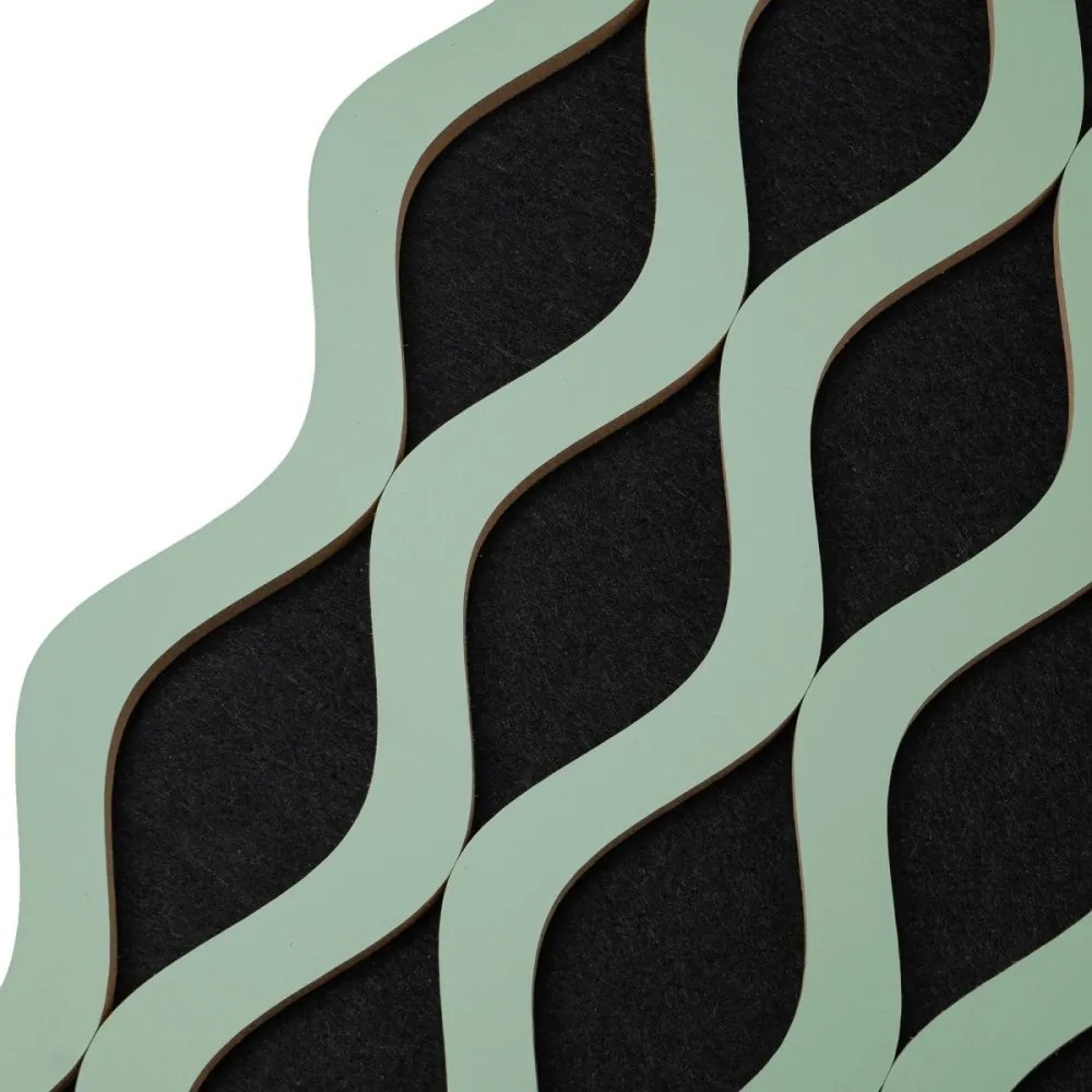 Panou riflaj acustic decorativ, MDF si pasla, AC50, 240x30x1.8cm, Verde