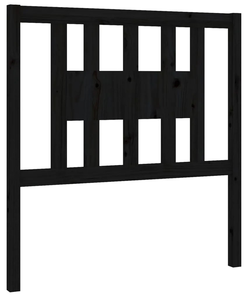 vidaXL Tăblie de pat, negru, 96x4x100 cm, lemn masiv de pin