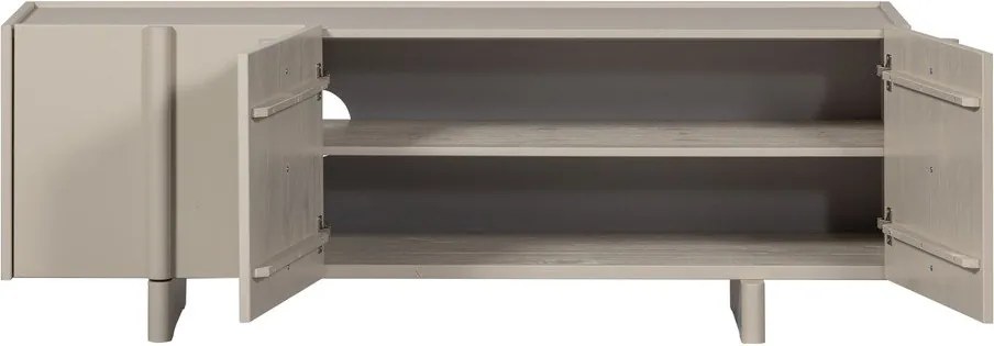 Comodă TV gri deschis din lemn de pin 152x53x46 cm Basu – WOOOD