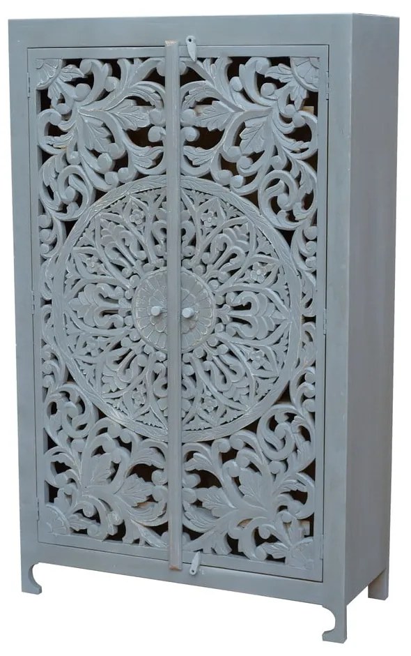 Dulap gri deschis din lemn de mango 165x40 cm Kalita – Støraa