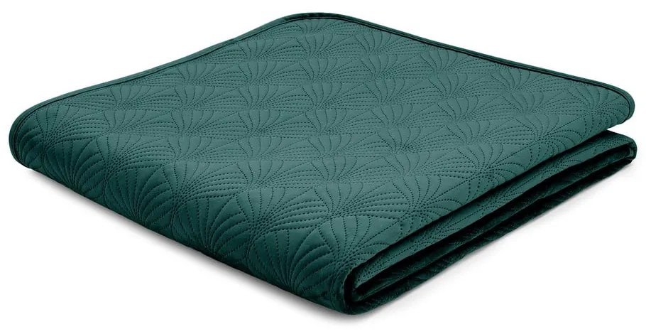 Cuvertură verde matlasată 220x230 cm Art Deco Pearl – Catherine Lansfield