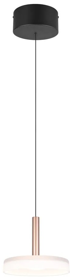 Lustră neagră-albă/aurie LED cu intensitate reglabilă cu abajur din sticlă ø 22 cm Celeste – Trio