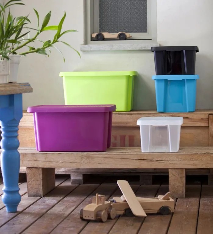 Cutie de depozitare cu capac 16L - albastru CURVER