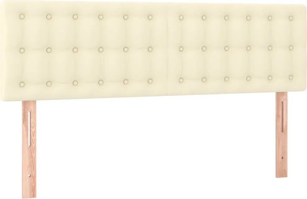 vidaXL Tăblii de pat, crem, 144x5x78/88 cm, piele ecologică