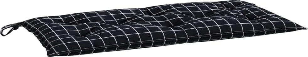 vidaXL Pernă bancă de grădină negru carouri, 100x50x7cm, textil Oxford