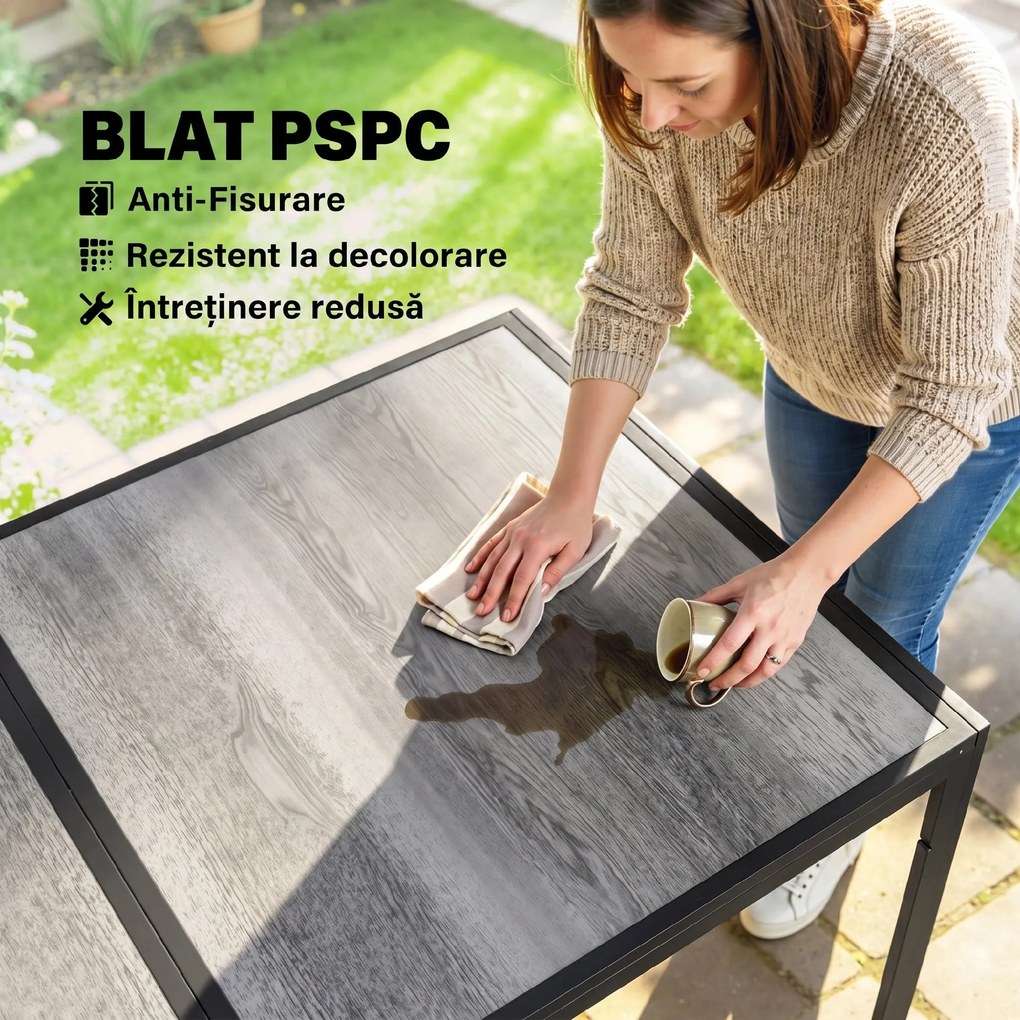 Outsunny Masă de grădină exterior pentru 6 persoane, balcon pentru terasă, pentru dining în aer liber | Aosom Romania