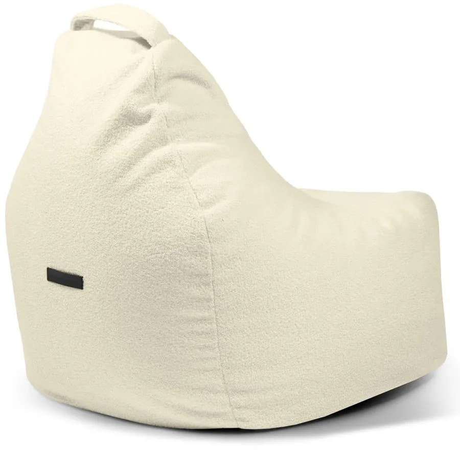 Fotoliu bean bag gri deschis cu tapițerie din țesătură bouclé Play Amuse – SLOWDOWN