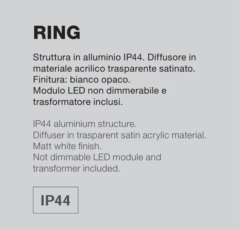 Aplica de perete LED pentru oglinda baie IP44 Ring 3000K