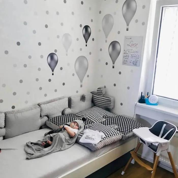 INSPIO Autocolant perete - Baloane gri în stil norvegian
