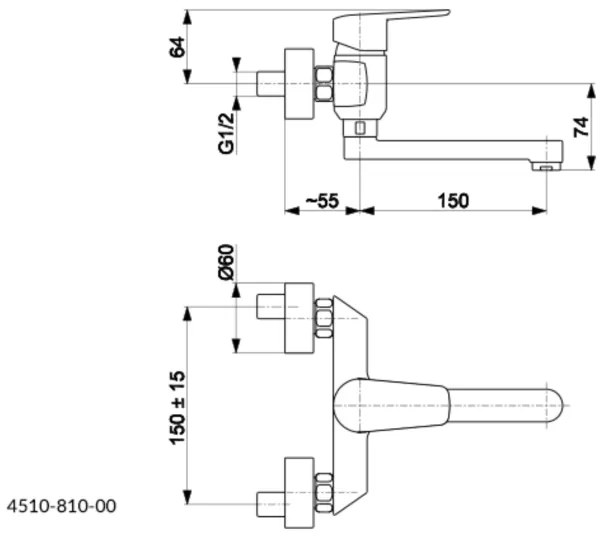 Baterie de lavoar KFA Armatura 4510-810-00 GERMAN alamă