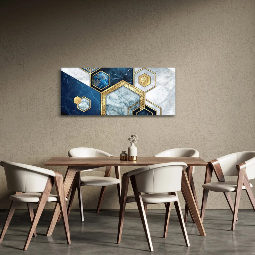 Tablou - Hexagoane de marmură (120x50 cm)