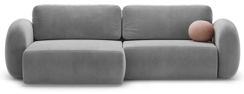 Colțar gri închis extensibil/cu spațiu de depozitare cu tapițerie din catifea Tonale – Cosmopolitan Design