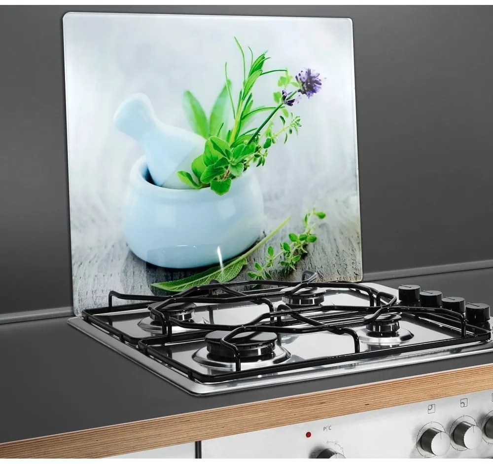 Protecție din sticlă pentru peretele de lângă aragaz Wenko Herb, 50 x 56 cm