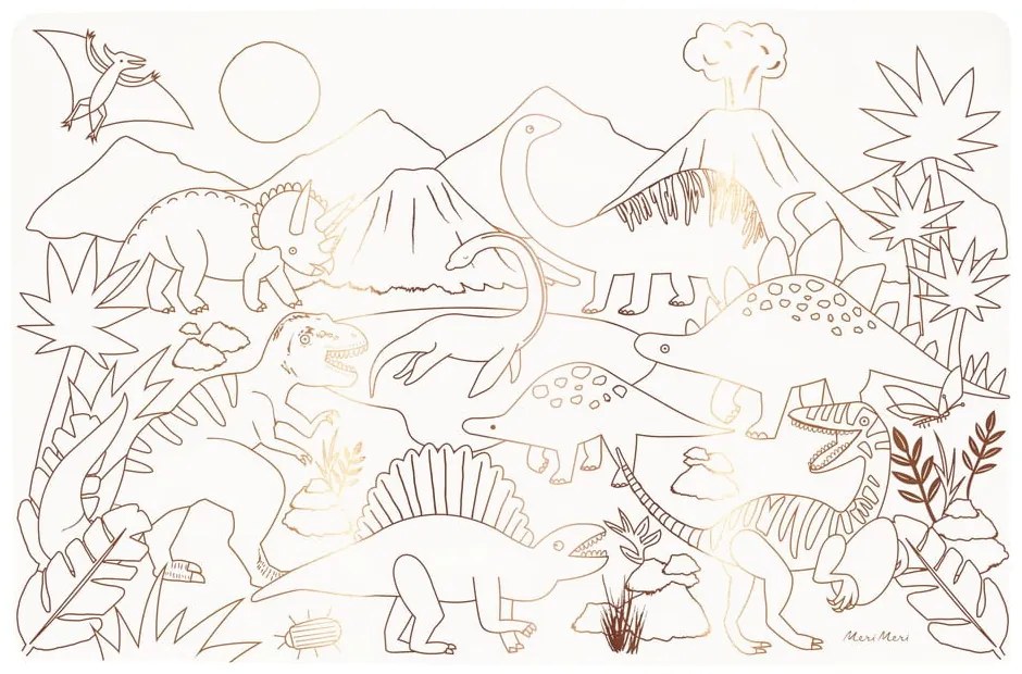 Suporturi pentru farfurii 8 buc. din hârtie 28x42.5 cm Dinosaurs – Meri Meri