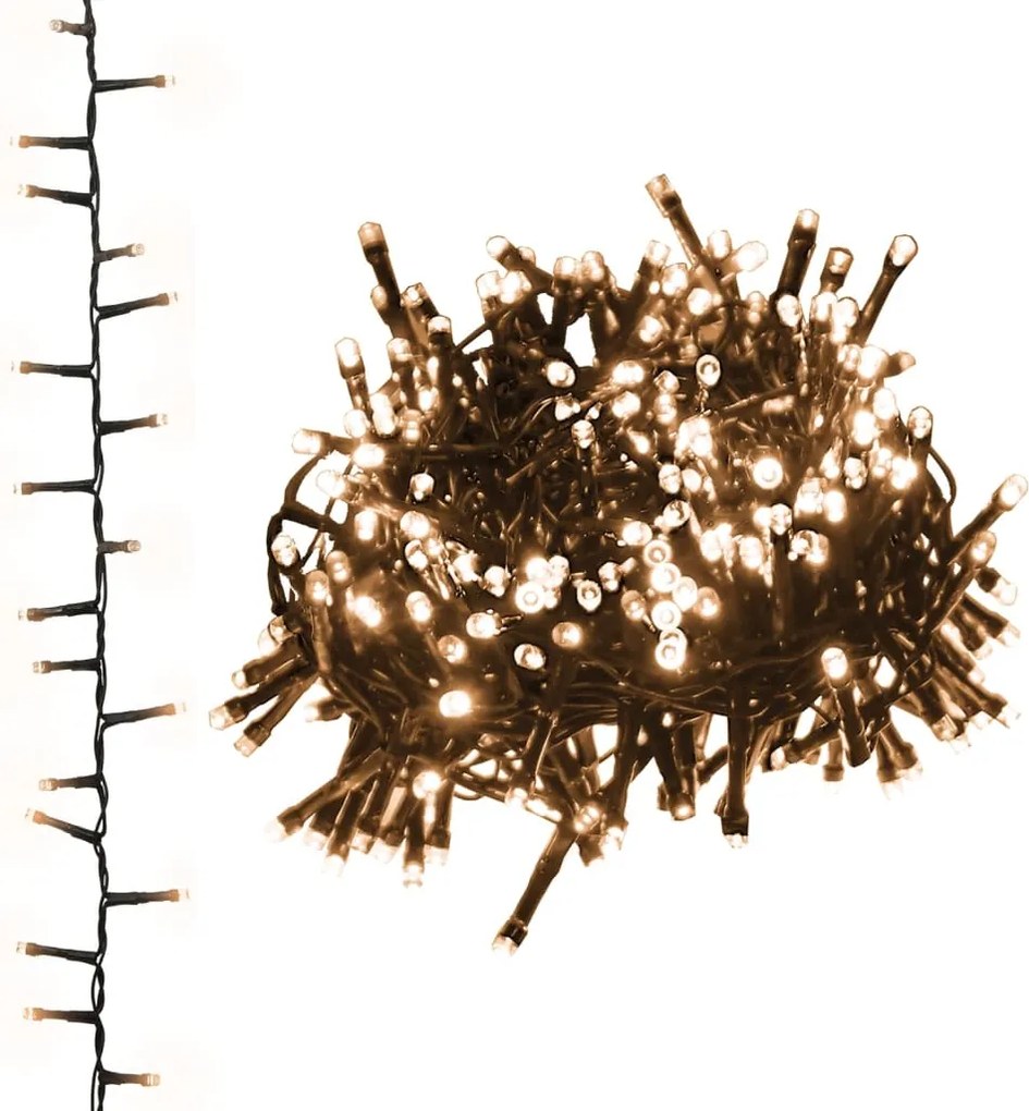 vidaXL Instalație compactă cu 400 LED-uri, alb cald, 13 m, PVC