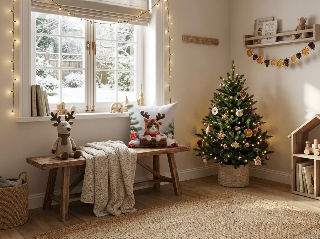 Husa de perna 3D din microfibra RUDOLPH KITTEN 45x45 cm, colorat