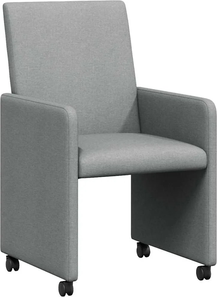 vidaXL Scaune de dining cu roți 2 pcs Gri deschis 57 x 66 x 94 cm