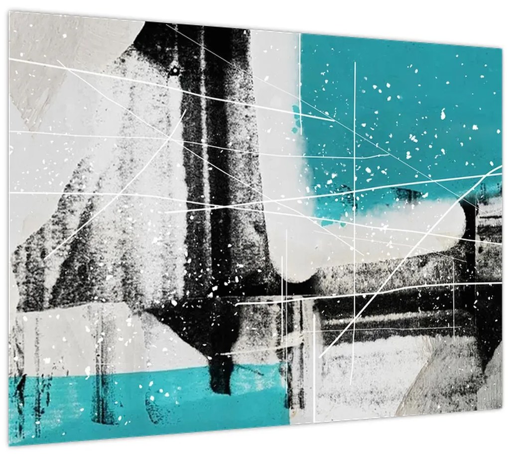 Tablou - Abstract turcoaz (70x50 cm)