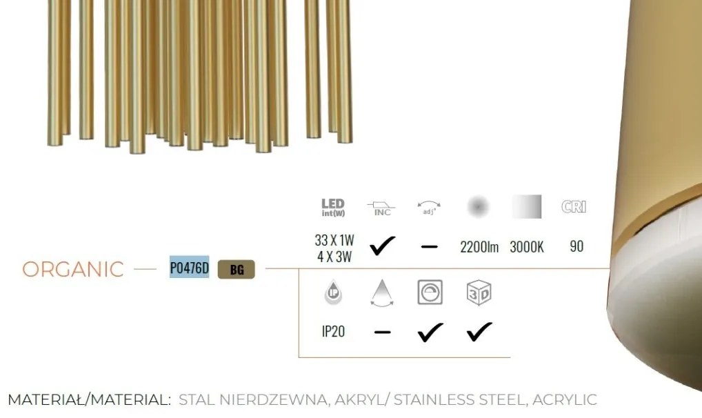 Lustra LED dimabila design Premium Class Quality ORGANIC
