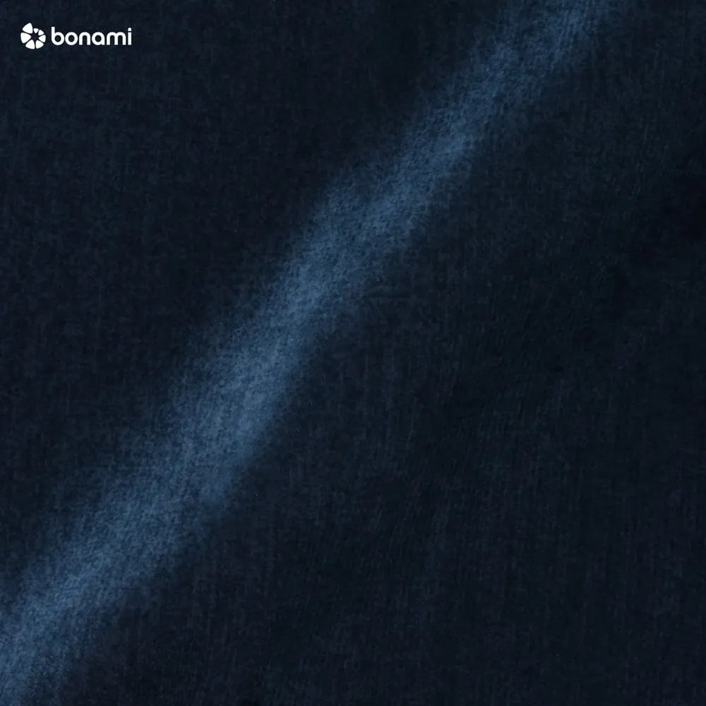 Colțar albastru extensibil/cu spațiu de depozitare cu tapițerie din catifea (cu colț pe partea stângă/în formă de ”L”) Laurence – ELTAP